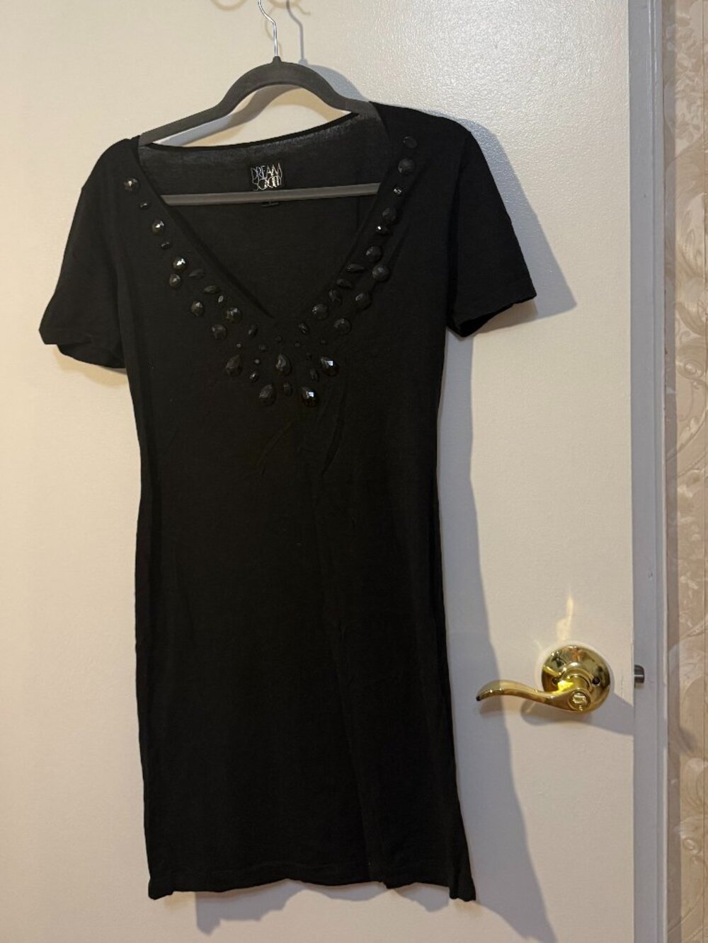 Dream Society Black Fitted Mini Dress, M